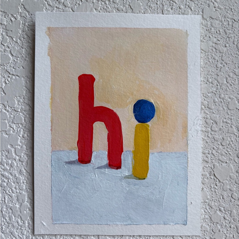Colorful Abstract 'Hi' Art